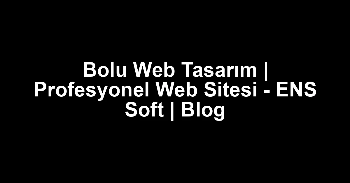 Bolu web tasarım