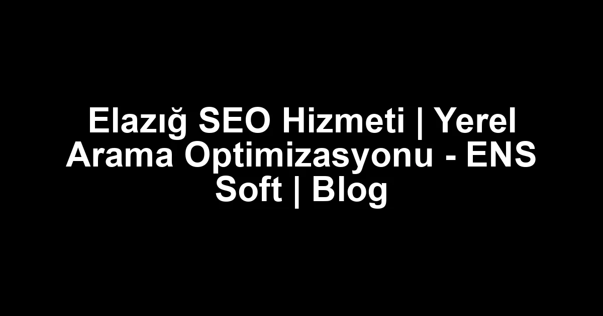 Elazığ seo