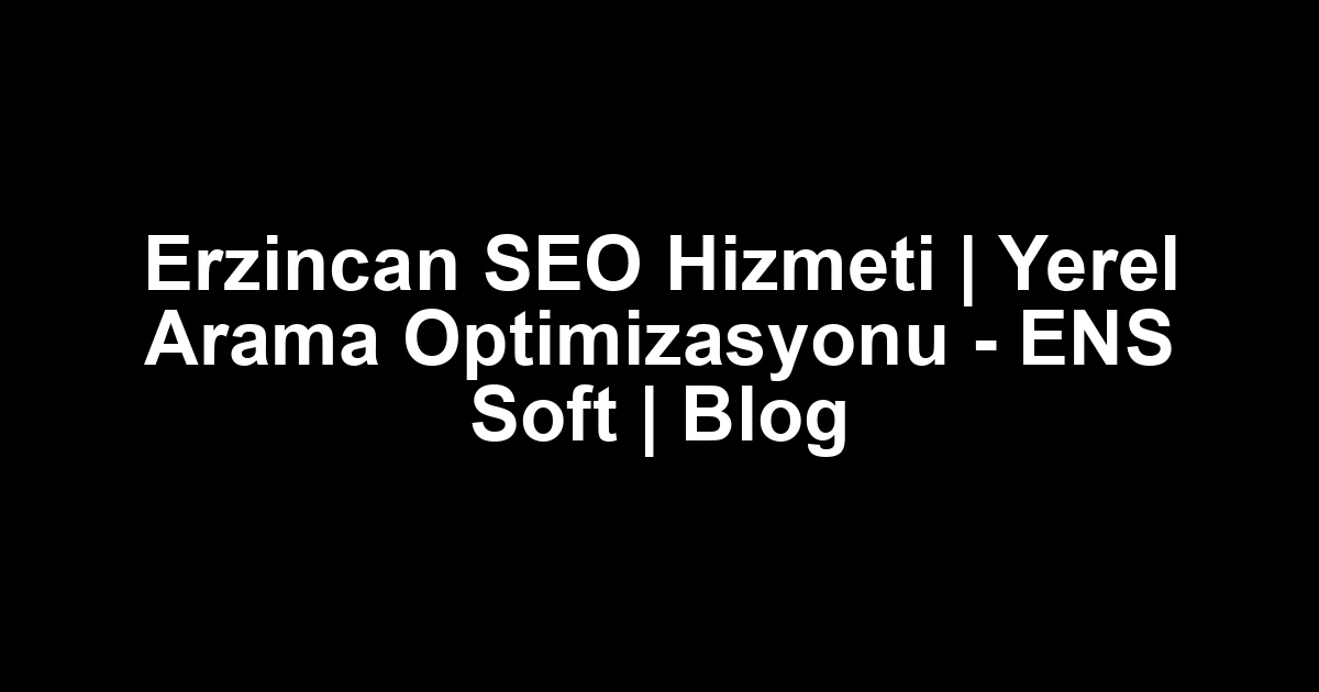 Erzincan seo