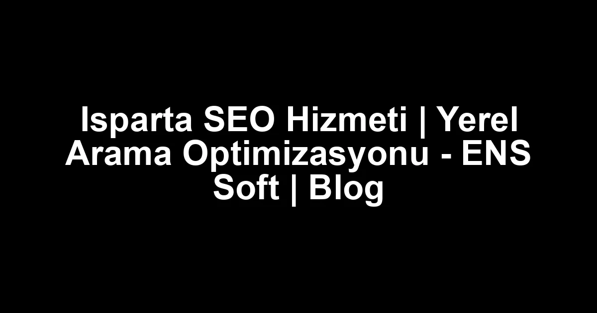 Isparta seo
