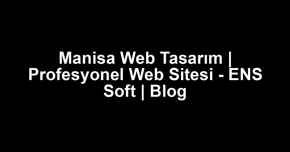 Manisa web tasarım