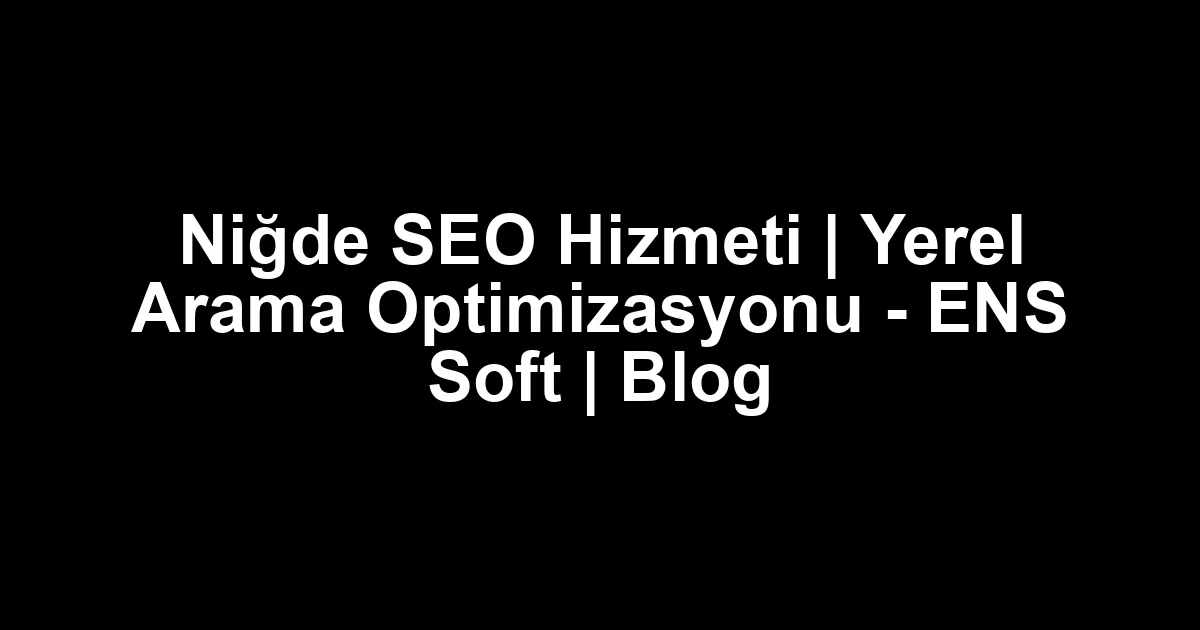 Niğde seo