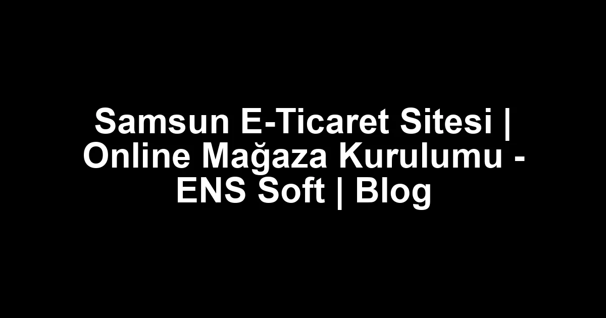 Samsun e-ticaret